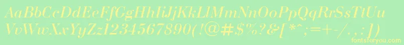 Bodonii Font – Yellow Fonts on Green Background