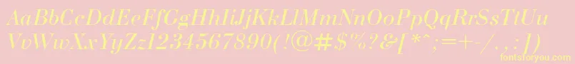 Bodonii Font – Yellow Fonts on Pink Background