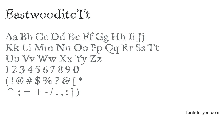 Czcionka EastwooditcTt – alfabet, cyfry, specjalne znaki