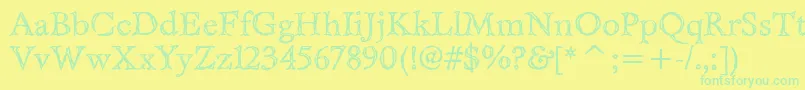 フォントEastwooditcTt – 黄色い背景に緑の文字