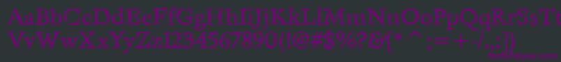 EastwooditcTt-fontti – violetit fontit mustalla taustalla
