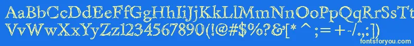 EastwooditcTt Font – Yellow Fonts on Blue Background