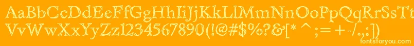 フォントEastwooditcTt – オレンジの背景に黄色の文字
