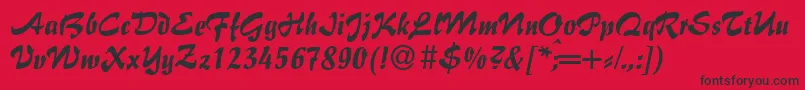I770ScriptRegular Font – Black Fonts on Red Background