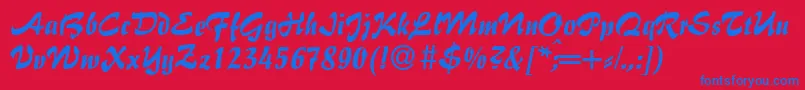 Шрифт I770ScriptRegular – синие шрифты на красном фоне