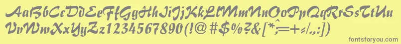 フォントI770ScriptRegular – 黄色の背景に灰色の文字