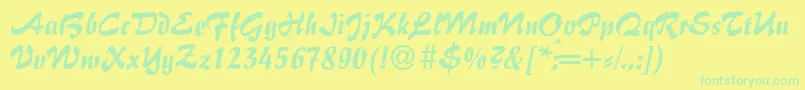 I770ScriptRegular-Schriftart – Grüne Schriften auf gelbem Hintergrund