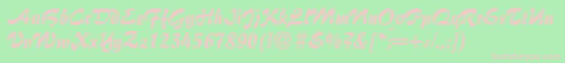 I770ScriptRegular Font – Pink Fonts on Green Background
