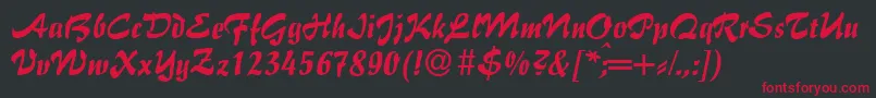 I770ScriptRegular Font – Red Fonts on Black Background