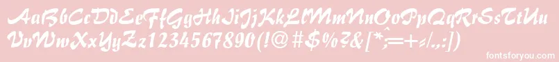 fuente I770ScriptRegular – Fuentes Blancas Sobre Fondo Rosa