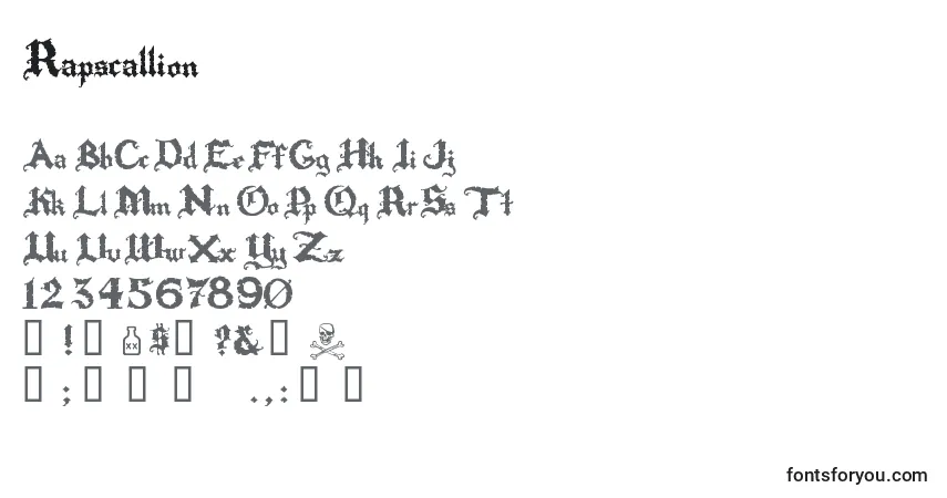 Шрифт Rapscallion – алфавит, цифры, специальные символы