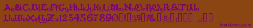 Rapscallion Font – Purple Fonts on Brown Background