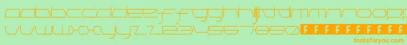 フォントPinkHasGoneExtinctHairline – オレンジの文字が緑の背景にあります。