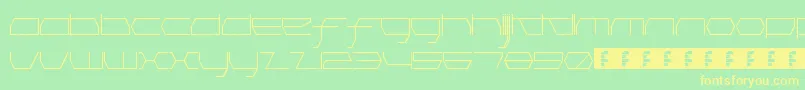 PinkHasGoneExtinctHairline-Schriftart – Gelbe Schriften auf grünem Hintergrund