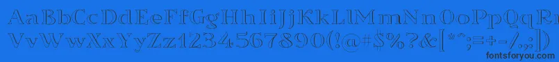 Sortefax026-fontti – mustat fontit sinisellä taustalla