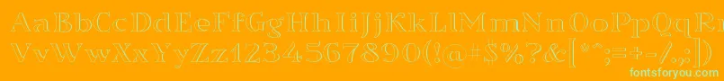 Sortefax026-Schriftart – Grüne Schriften auf orangefarbenem Hintergrund