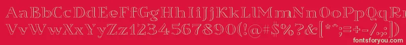 Sortefax026-fontti – vihreät fontit punaisella taustalla