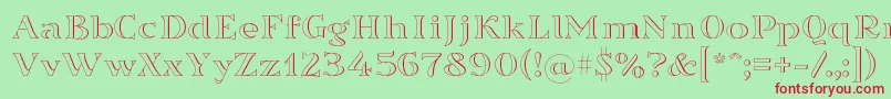 Sortefax026 Font – Red Fonts on Green Background
