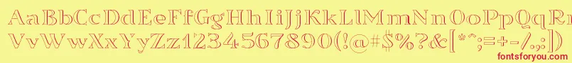 Sortefax026 Font – Red Fonts on Yellow Background