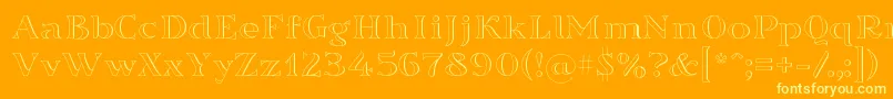 Fonte Sortefax026 – fontes amarelas em um fundo laranja