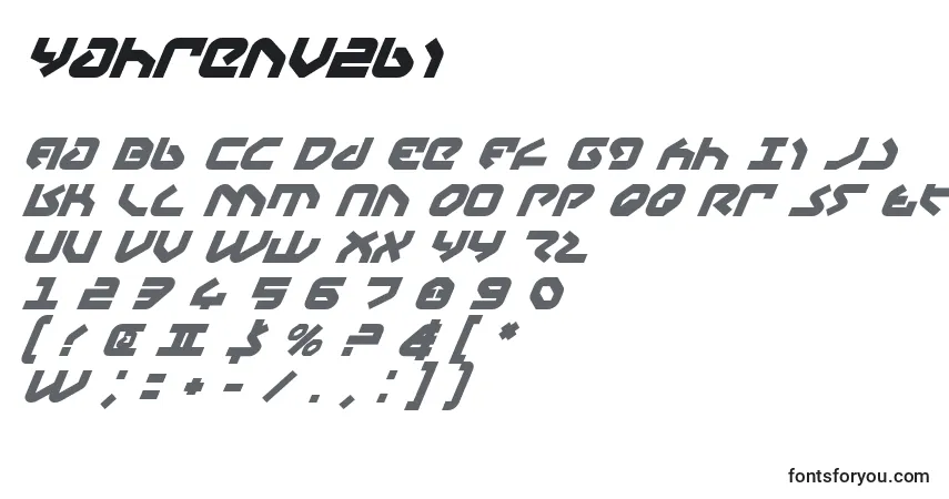 Шрифт Yahrenv2bi – алфавит, цифры, специальные символы