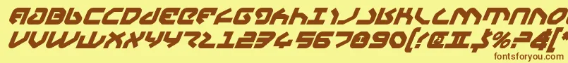 フォントYahrenv2bi – 茶色の文字が黄色の背景にあります。