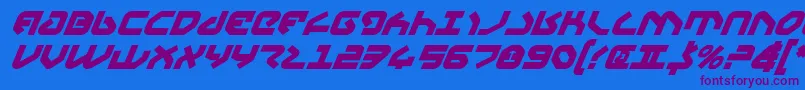 Yahrenv2bi-Schriftart – Violette Schriften auf blauem Hintergrund
