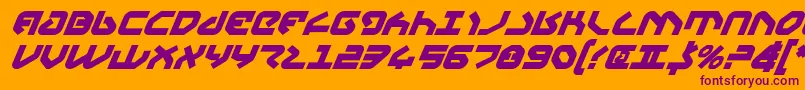 Czcionka Yahrenv2bi – fioletowe czcionki na pomarańczowym tle