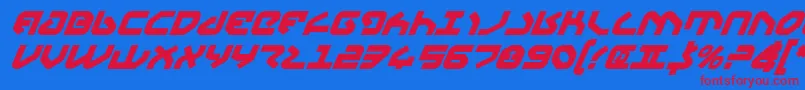 フォントYahrenv2bi – 赤い文字の青い背景