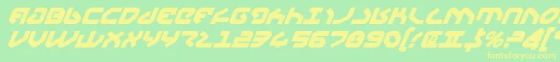 Fonte Yahrenv2bi – fontes amarelas em um fundo verde