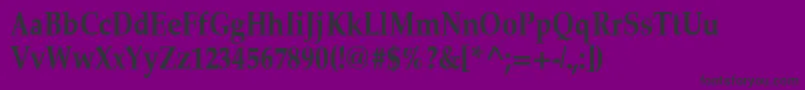 フォントLatinopalcond6Boldsh – 紫の背景に黒い文字