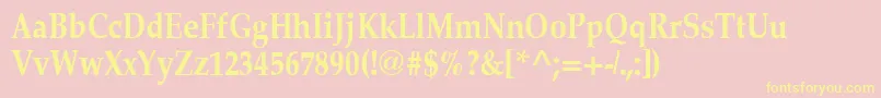 Latinopalcond6Boldsh Font – Yellow Fonts on Pink Background