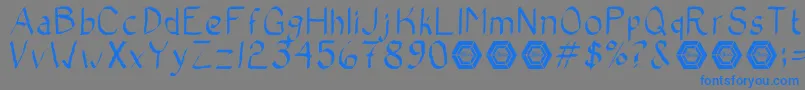 フォントBadCalligraphic – 灰色の背景に青い文字