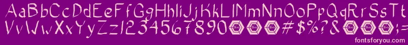 BadCalligraphic-fontti – vaaleanpunaiset fontit violetilla taustalla