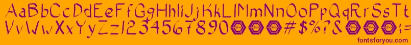 BadCalligraphic Font – Purple Fonts on Orange Background