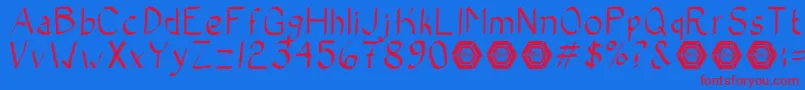 Fonte BadCalligraphic – fontes vermelhas em um fundo azul