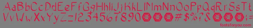 Fonte BadCalligraphic – fontes vermelhas em um fundo cinza