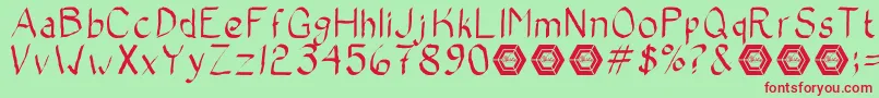 BadCalligraphic Font – Red Fonts on Green Background