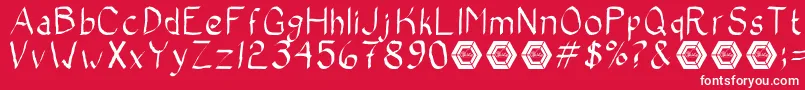 BadCalligraphic Font – White Fonts on Red Background