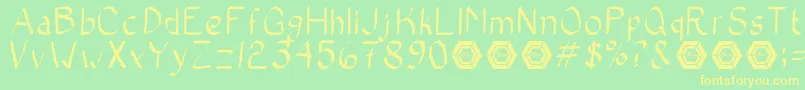 fuente BadCalligraphic – Fuentes Amarillas Sobre Fondo Verde