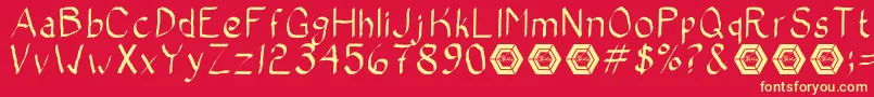 BadCalligraphic Font – Yellow Fonts on Red Background