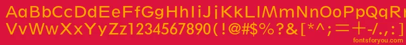 フォントSpartanltstdBookclass – 赤い背景にオレンジの文字