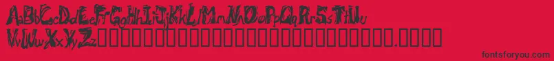 Retsuc Font – Black Fonts on Red Background