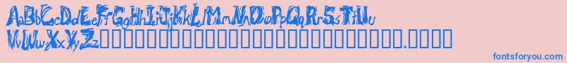 Retsuc Font – Blue Fonts on Pink Background