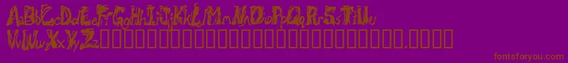 Retsuc-fontti – ruskeat fontit violetilla taustalla
