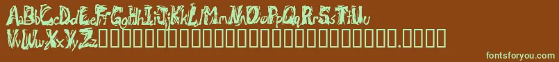Retsuc-fontti – vihreät fontit ruskealla taustalla