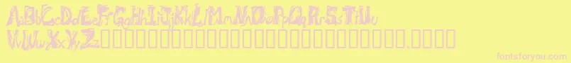 Retsuc Font – Pink Fonts on Yellow Background