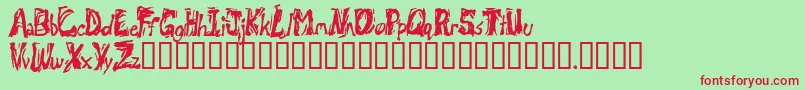 Retsuc Font – Red Fonts on Green Background