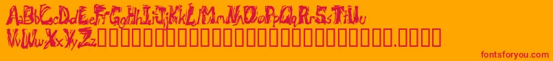 Retsuc Font – Red Fonts on Orange Background