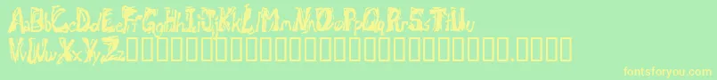 Retsuc Font – Yellow Fonts on Green Background